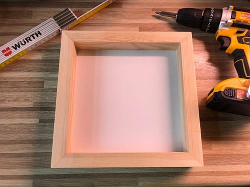 Ramka drewnienia naturalna 25x25cm GŁĘBOKA 35mm